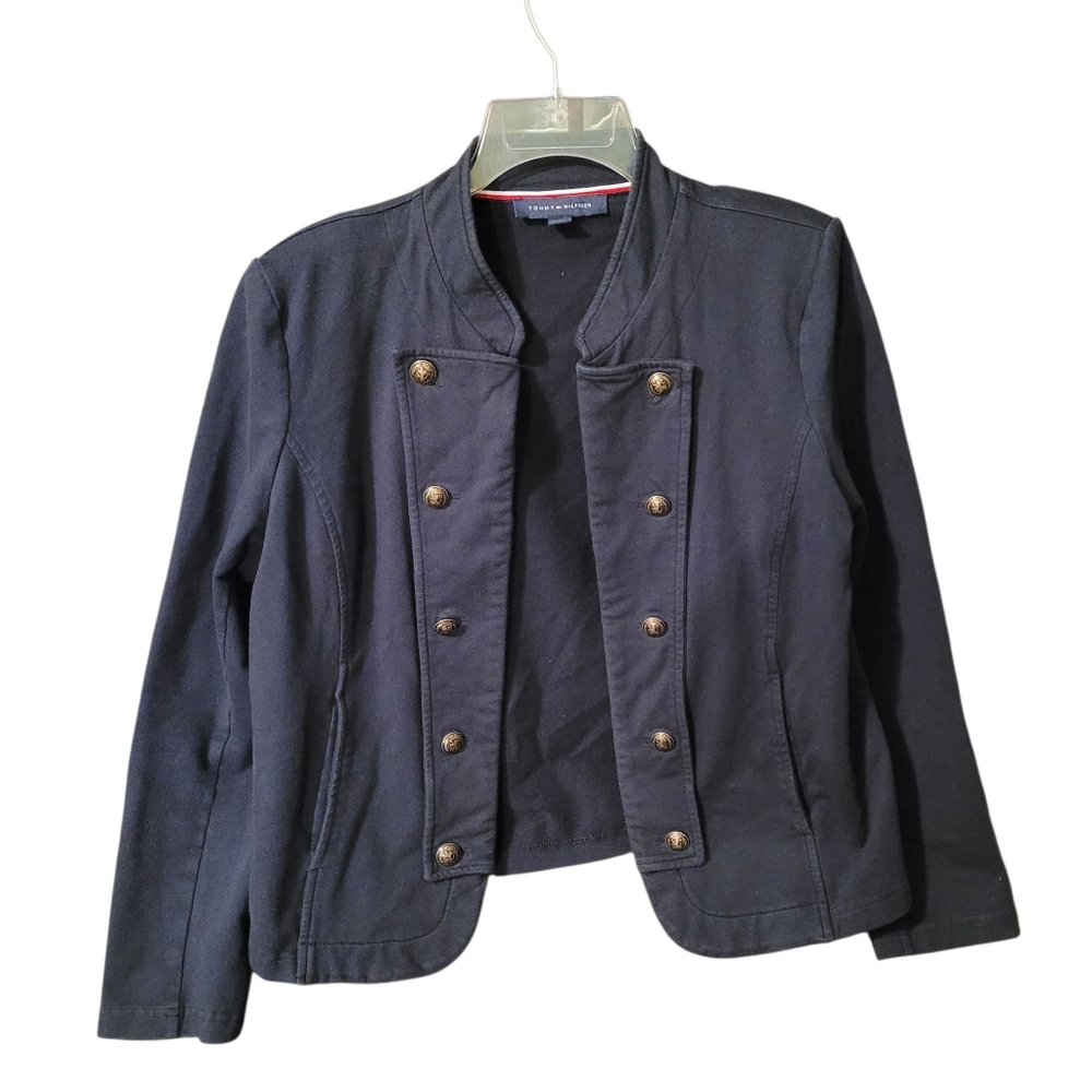 Tommy Hilfiger navy blue Military  Band Jacket - L.          N69 - Picture 2 of 8